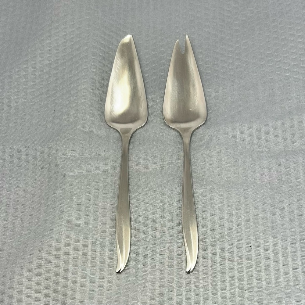 Stainless by International Flatware Set Cheese Slicer & Fork Vintage MCM Utensil